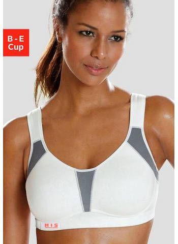 H.I.S Sport bh zonder beugels, met contrastinzetten voor hoge belasting