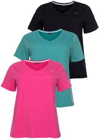 H.I.S T shirt Essential basics Grote maten(voordeelset, Set van 3 )