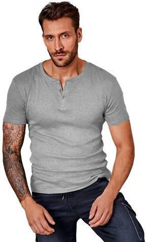 H.I.S T shirt met luxueuze knoopsluiting