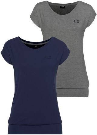 H.I.S T shirt Van duurzame viscose(Set van 2 )