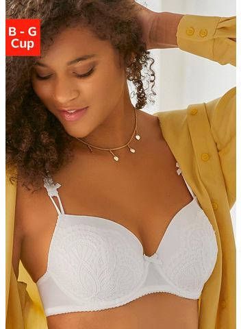 Lascana Bh met steuncups Dessous met gebloemde kant(evenredig van gerecyclede polyamide )