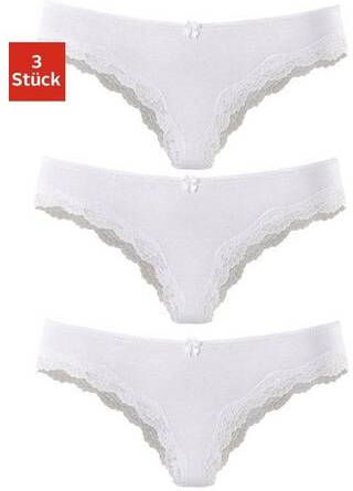 Lascana Brasil slip met fijne kant(set, 3 stuks )