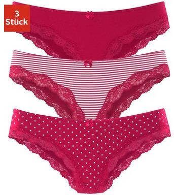 Lascana Brasil slip met fijne kant(set, 3 stuks )