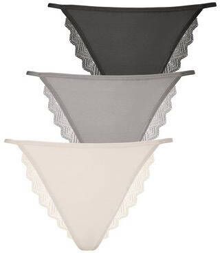 Lascana Brasil slip met grafische kant achter(set, 3 stuks )