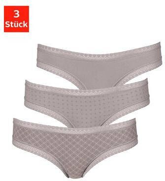 Lascana Brasil slip met grafische kant(set, 3 stuks )