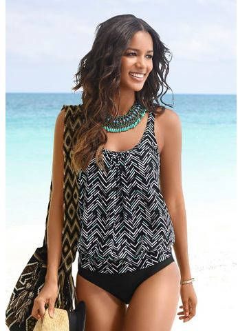 Lascana oversized tankini met mooie bloemenprint
