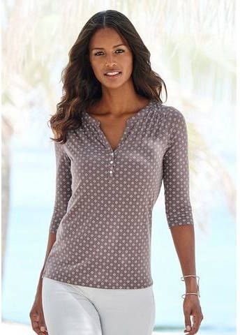 Lascana Shirt met 3/4 mouwen in modieuze blouse look