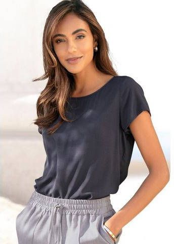 Lascana Shirt met een afgeronde zoom