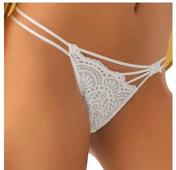 Lascana String met verleidelijke bandjes look(gedeeltelijk van gerecycled polyamide )