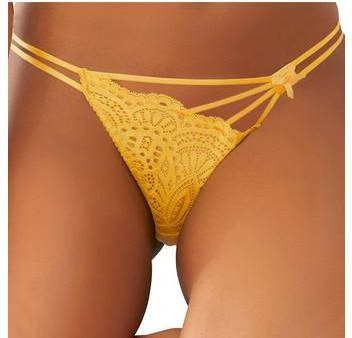 Lascana String met verleidelijke bandjes look(gedeeltelijk van gerecycled polyamide )