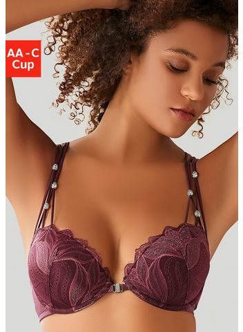 Nuance Push up bh met bandjes in leuke look en metalen kralen in antiek look