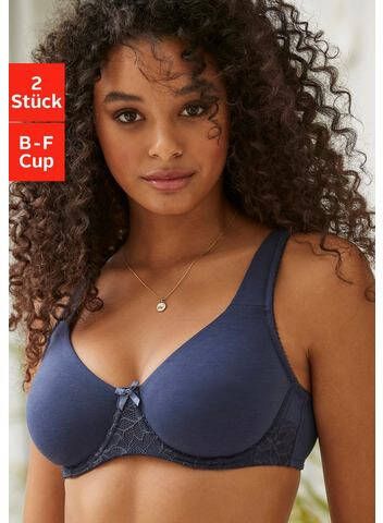 Nuance T shirt bh met beugel en ongevoerde cups(set, Set van 2 )