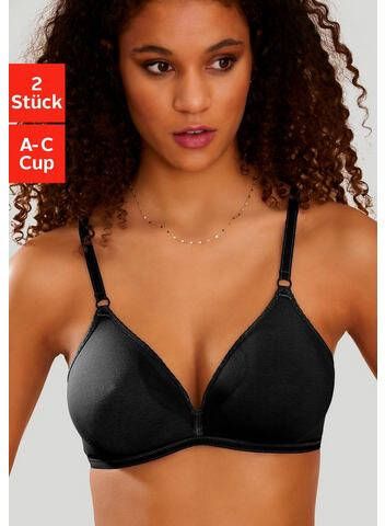 PETITE FLEUR basic beha zonder beugels van zacht katoen (set van 2)