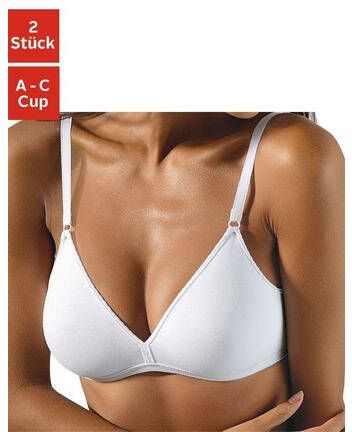 PETITE FLEUR basic beha zonder beugels van zacht katoen (set van 2)