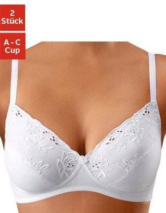 petite fleur Bh zonder beugels met leuk katoenborduursel(set, Set van 2 )