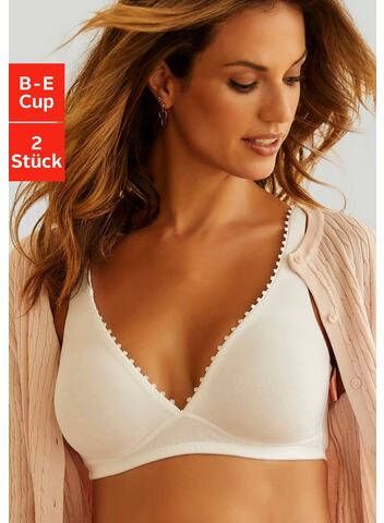 petite fleur Bralette bh in high apex belijning met mooie sierrand langs de cupranden(set, Set van 2 )