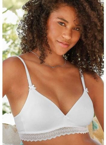 petite fleur Bralette bh met kantband, van zacht katoen(set, Set van 2 )