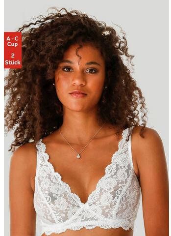 petite fleur Bralette bh zonder beugels van kant(set, Set van 2 )