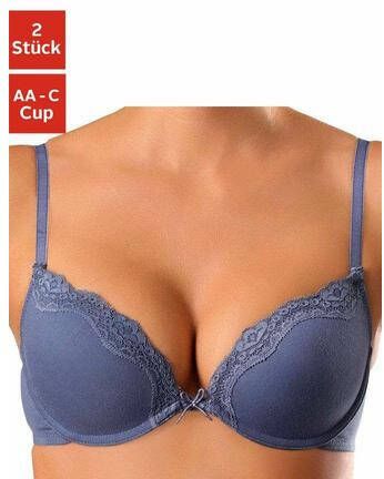 petite fleur Push up bh met beugel en fijne kantband(set, Set van 2 )