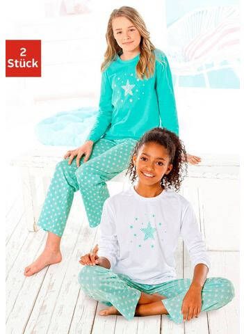 petite fleur Pyjama in een lang model met sterretjesprint(set, 4 delig, Set van 2 )