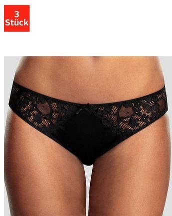 petite fleur Slip met iets transparante jacquard kant aan beide kanten opzij(3 stuks )