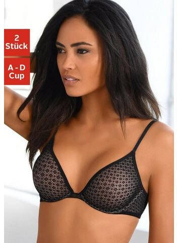 petite fleur T shirt bh Dessous met beugel van transparant materiaal(set, Set van 2 )