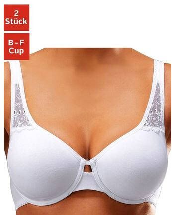 petite fleur T shirt bh van zacht katoen met kanten inzetten(set, Set van 2 )