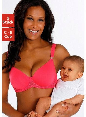 petite fleur Voedings bh met beugel en naadloos voorgevormde cups(geen vullingen)en comfortabele, gewatteerde bandjes(set, 2 delig, Set van 2 Set van 2 )