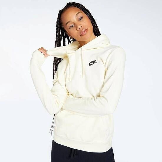 Nike sportswear club fleece trui off white dames