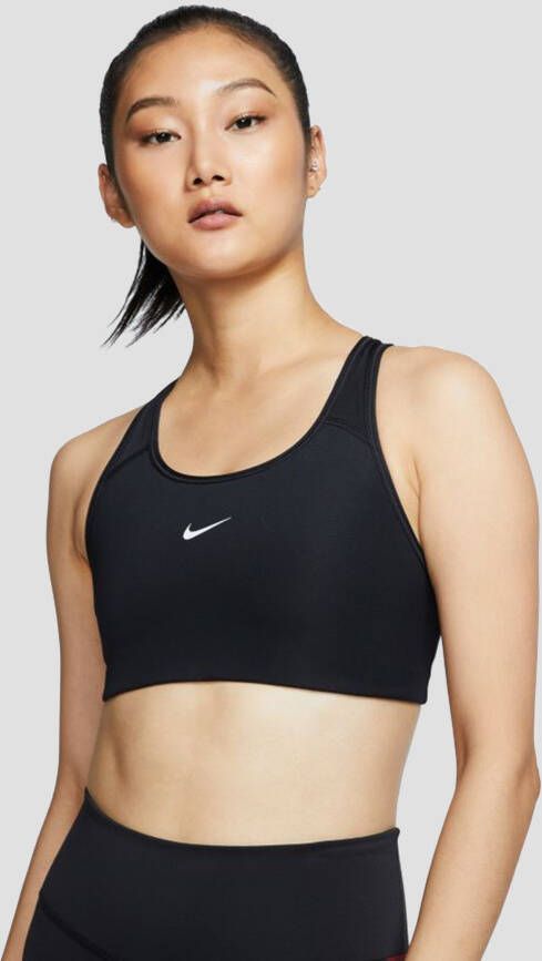 Nike Dri FIT Swoosh Sport bh met medium ondersteuning en pad uit één stuk Zwart