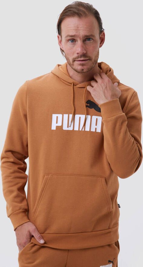 Puma essentials+ 2 col big logo trui beige/oranje heren
