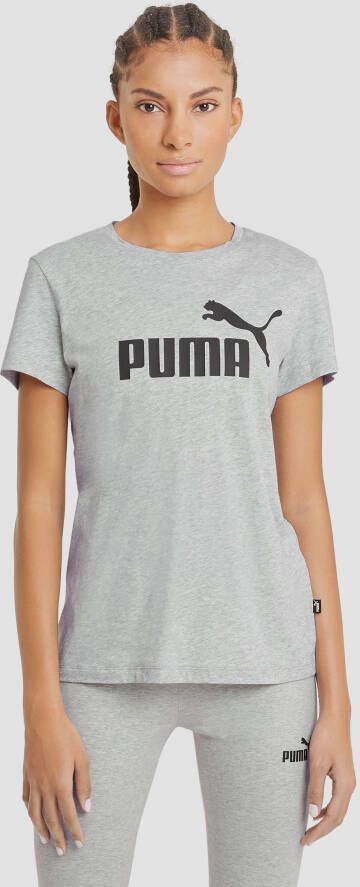 Puma essentials logo shirt grijs dames