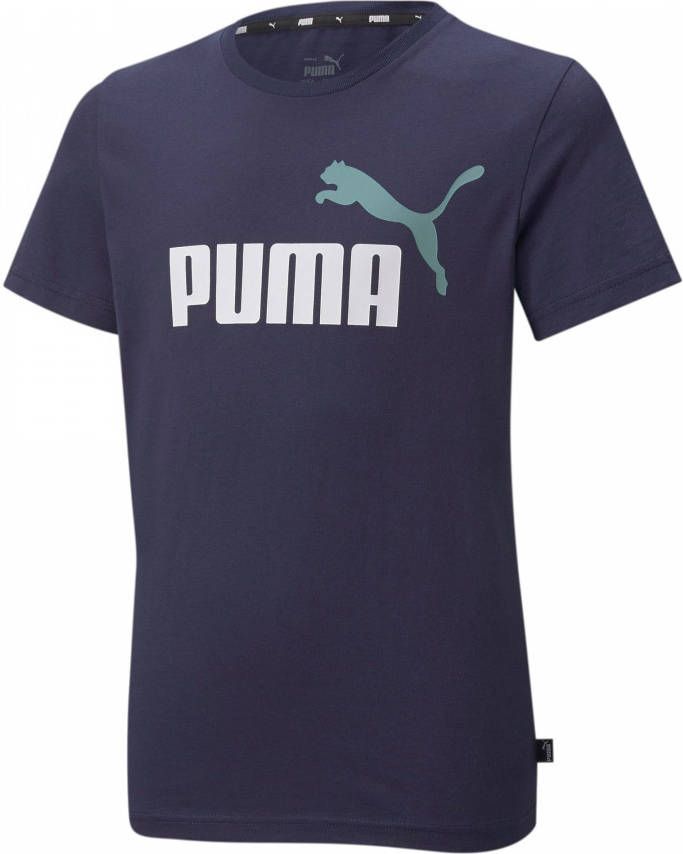 Puma essentials+ 2 col logo shirt blauw kinderen