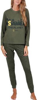 Admas Pyjama's/nachthemden Pyjama broek top Save Planet National Geographic