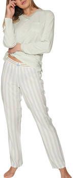 Admas Pyjama's/nachthemden Pyjama lange top en broek Classic Stripes
