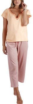 Admas Pyjama's/nachthemden Pyjama's loungewear palazzo broek t shirt Orange Missoni