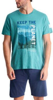 Admas Pyjama's/nachthemden Pyjamashort t shirt Landscape