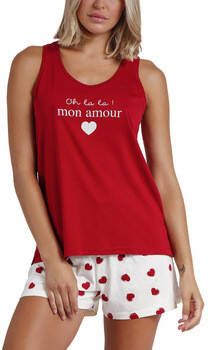 Admas Pyjama's/nachthemden Pyjamashort tanktop Dans Mon Coeur