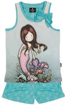 Admas Pyjama's/nachthemden Pyjamashort tanktop So Nice To Sea You Santoro blauw