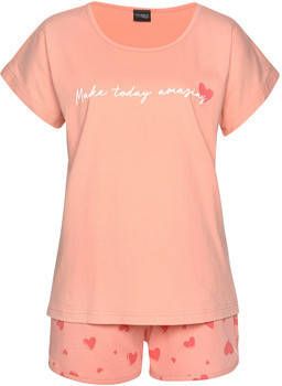 Lascana Pyjama's/nachthemden Pyjamashort t shirt biokatoen Heerlijk