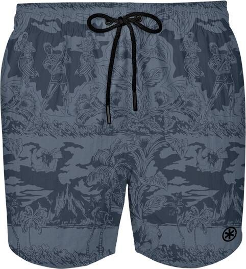 Muchachomalo zwembroek heren donker water react print