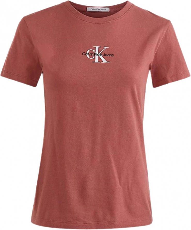 Calvin Klein Shirt met ronde hals MONOGRAM LOGO SLIM FIT TEE met jeans logoprint