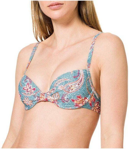 ESPRIT Women Beach beugel bikinitop met all over print lichtblauw/oranje