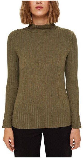ESPRIT Women Casual ribgebreide top groen