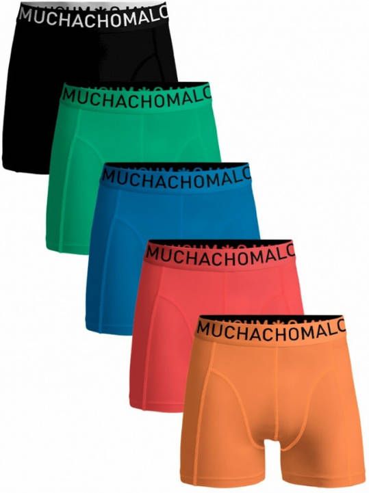 Muchachomalo 5 pack boxerhort light cotton olid oranje/blauw/groen