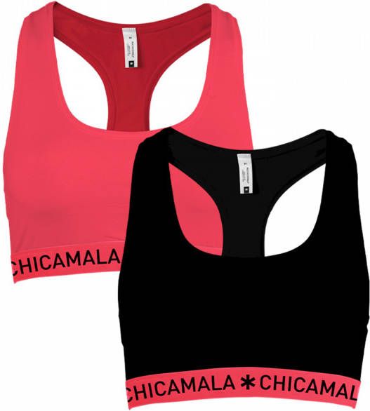 Muchachomalo Meisjes 2 pack racerback effen
