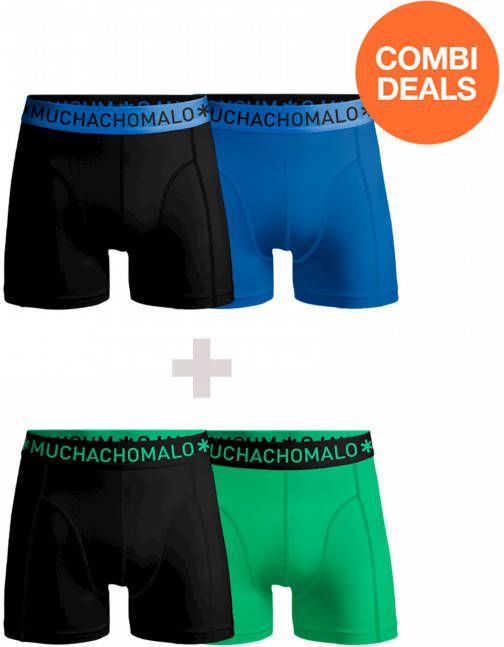 Muchachomalo Heren 2 pack + 2 pack boxershorts effen