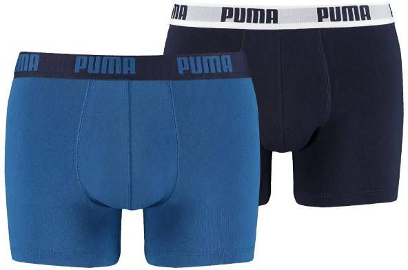 Puma Men's 2 Pack Boxers Navy/Royal S Blauw
