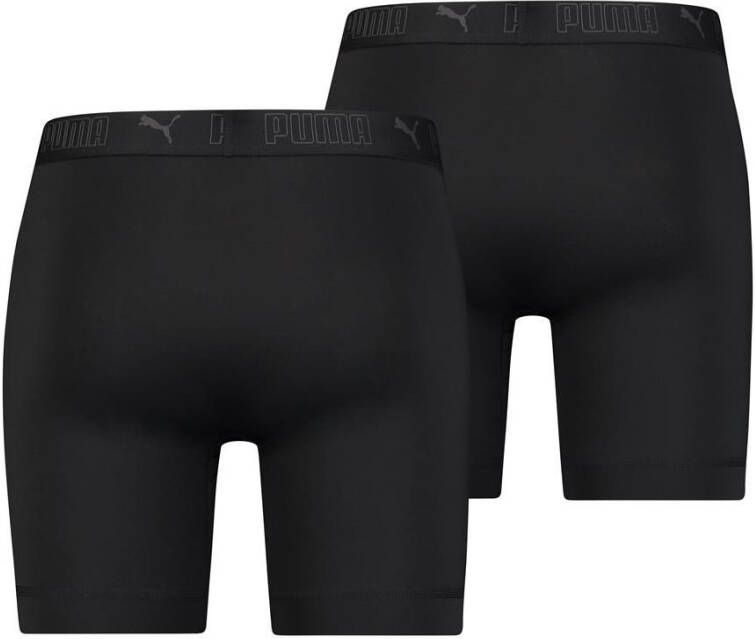 Puma Boxershorts Sport Microfiber Long Boxer 2P Zwart