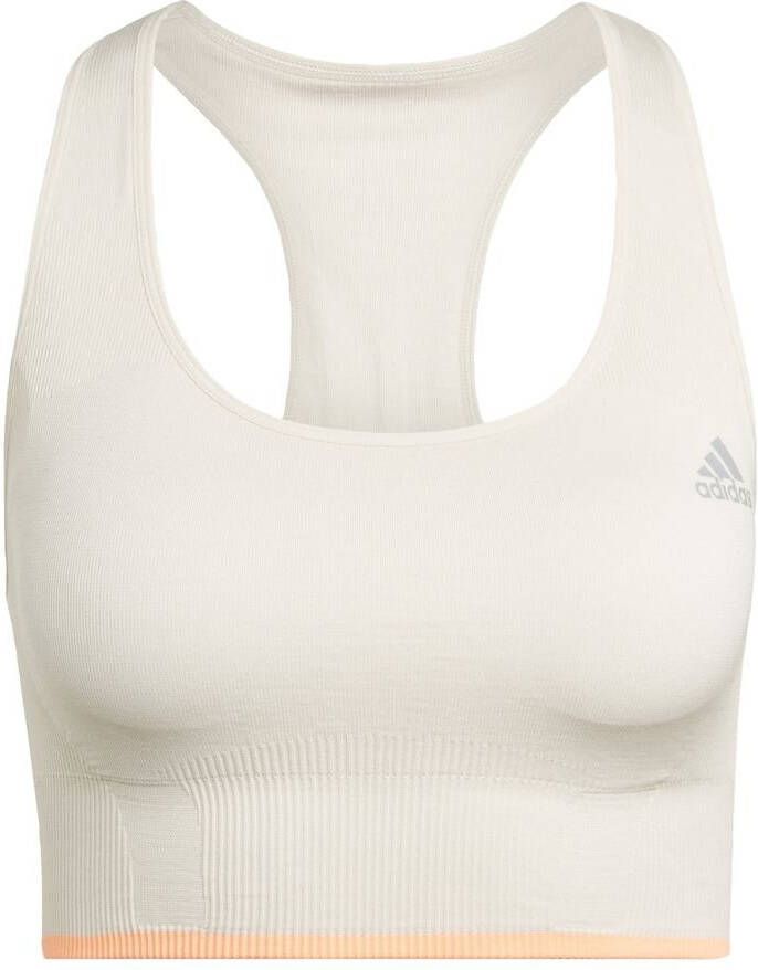 adidas Sportbeha Medium Support Merino Aluminium/Oranje Vrouw